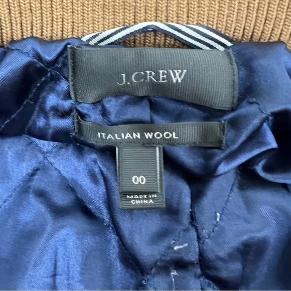 J. Crew Lodge Italian Wool Stadium Pea Coat Size 00 Tan Brown Camel b50 - Picture 10 of 11